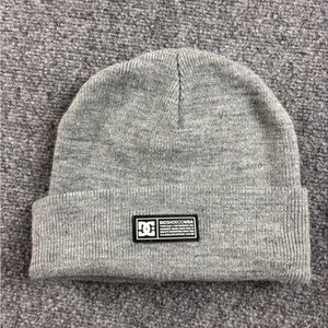 DC SHOES Men’s Grey Knit Fold Over Beanie Hat One Size Fits Most